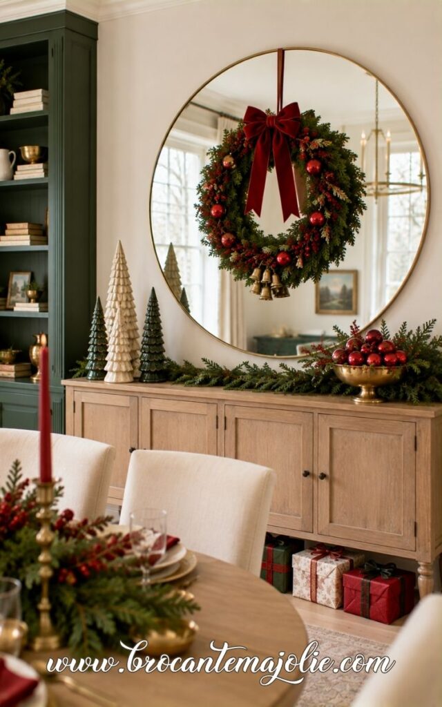round christmas mirror decor
