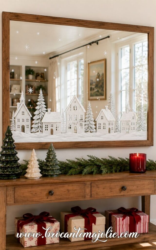 christmas mirror painting decor