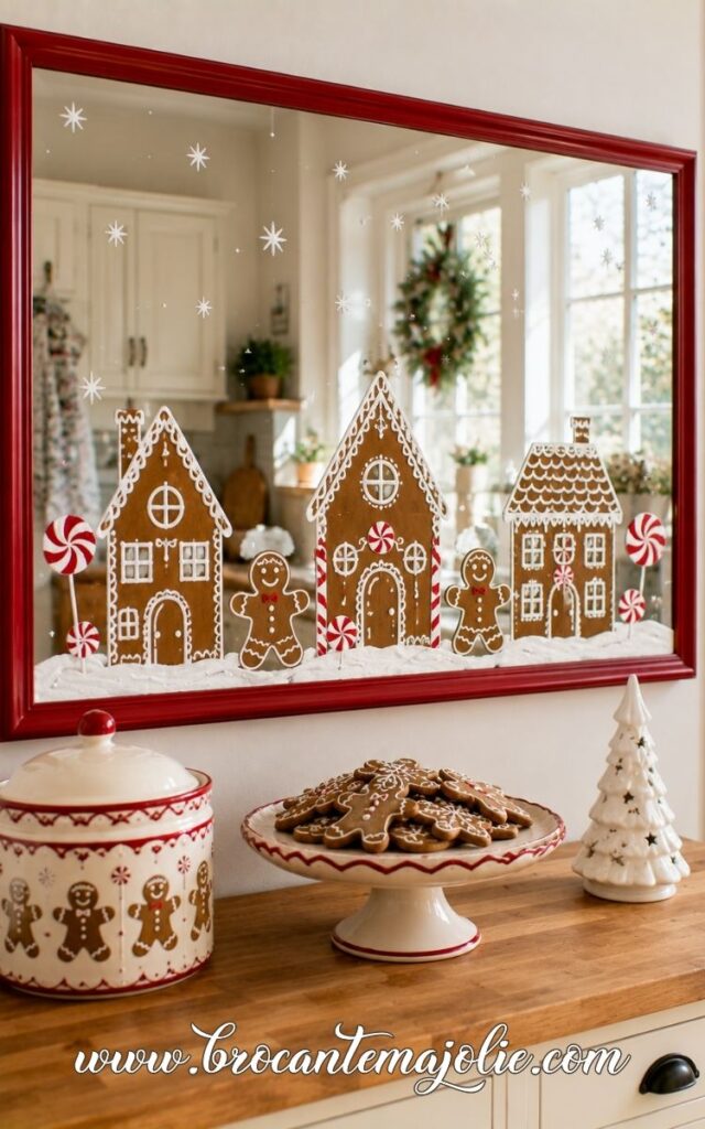 christmas mirror with paintings